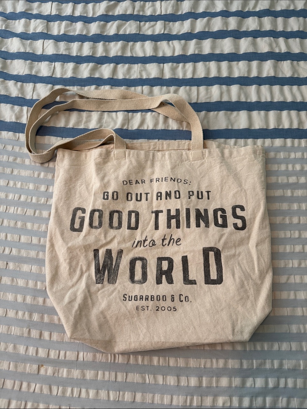 Sugarboo large canvas tote